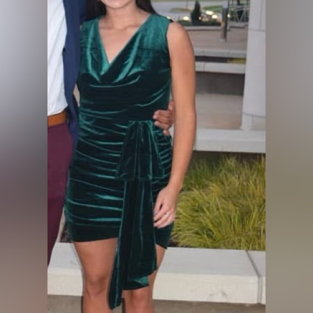 ASOS Dark Green Velvet Mini Dress